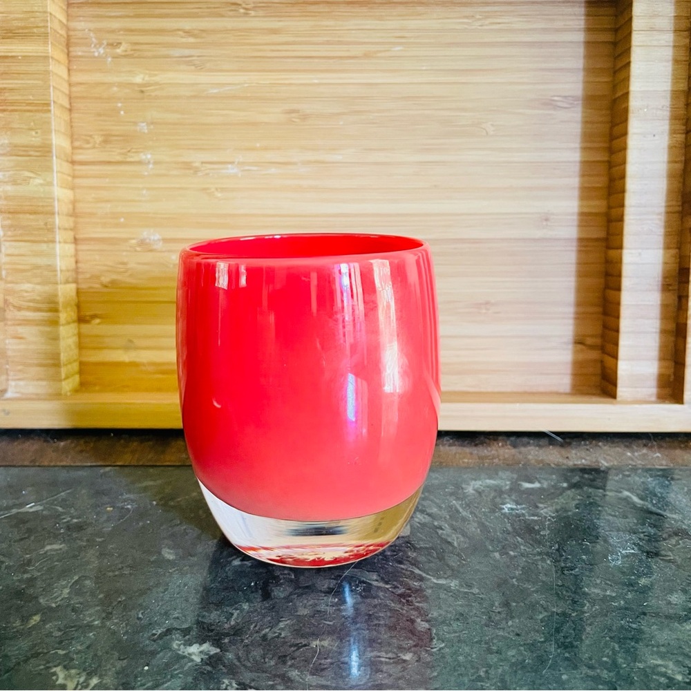 Glassy Baby Red Glass Votive Candleholder